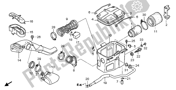 Tutte le parti per il Filtro Dell'aria del Honda TRX 680 FA 2007