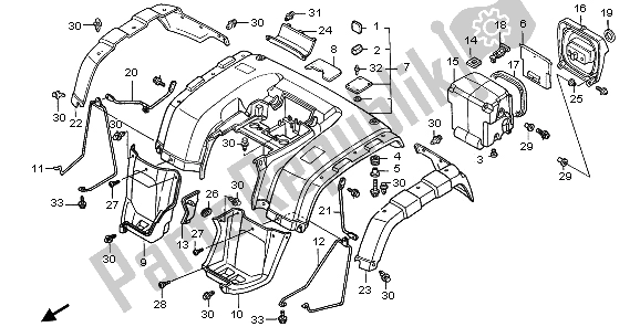 Wszystkie części do Tylny B? Otnik Honda TRX 350 FE Fourtrax Rancher 4X4 ES 2003