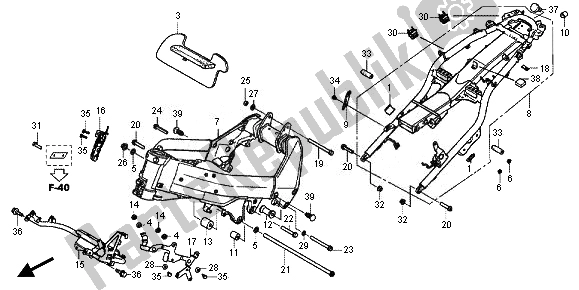 Alle onderdelen voor de Frame Lichaam van de Honda VFR 800X 2011