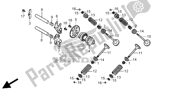 Tutte le parti per il Albero A Camme E Valvola del Honda SH 300R 2013