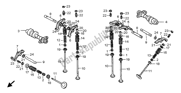 Todas las partes para árbol De Levas Y Válvula de Honda XRV 750 Africa Twin 1998