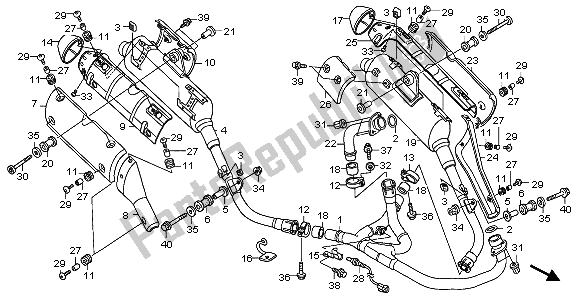 Toutes les pièces pour le Silencieux D'échappement du Honda XL 1000V 2007