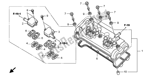 All parts for the Cylinder Head Cover of the Honda CBF 1000S 2009