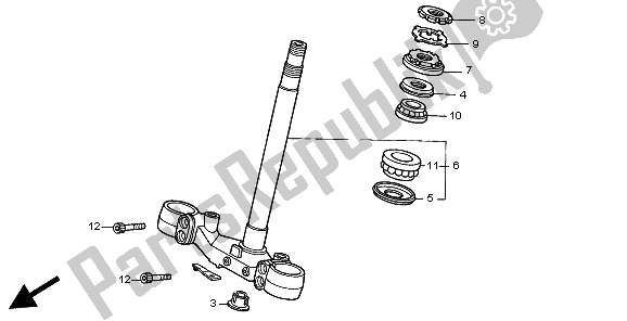 All parts for the Steering Stem of the Honda ST 1100 1997