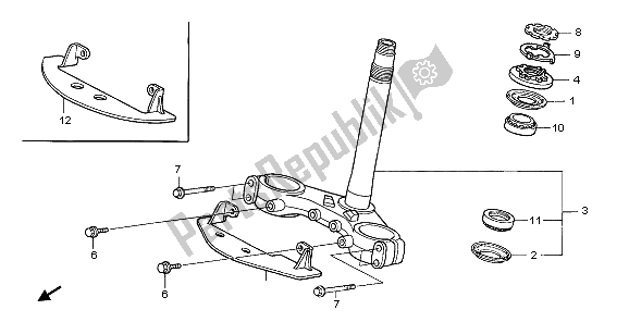 Tutte le parti per il Gambo Dello Sterzo del Honda XL 1000V 2006