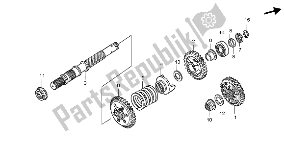 All parts for the Final Shaft of the Honda GL 1800 2009