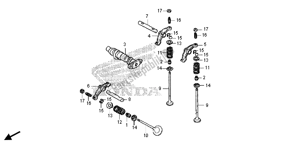 Tutte le parti per il Valvola Dell'albero A Camme (anteriore) del Honda VT 750 CS 2013