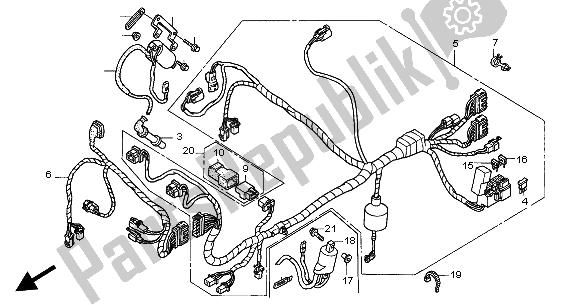 Tutte le parti per il Cablaggio (anteriore) del Honda VTR 1000 SP 2004