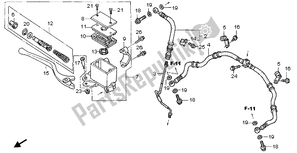 All parts for the Fr. Brake Master Cylinder of the Honda TRX 400 EX Fourtrax 2000