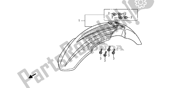 All parts for the Front Fender of the Honda CRF 150R SW 2013