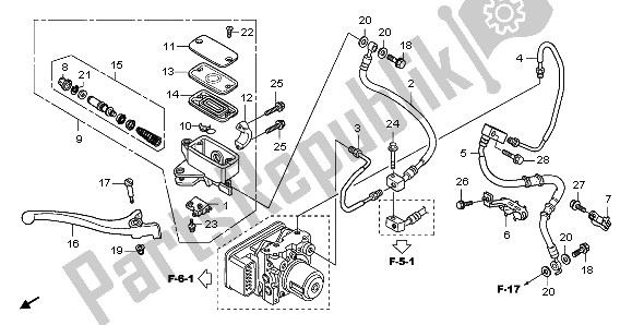 All parts for the Front Brake Master Cylinder of the Honda NSS 250A 2009