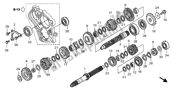 All parts for the Transmission of the Honda CBF 1000 FTA 2010