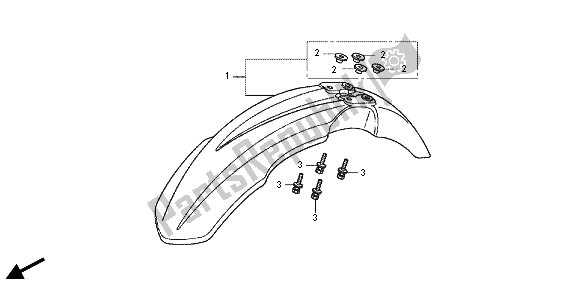 All parts for the Front Fender of the Honda CRF 150R SW 2012