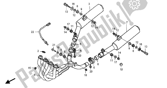 All parts for the Exhaust Muffler of the Honda CBR 1100 XX 2001