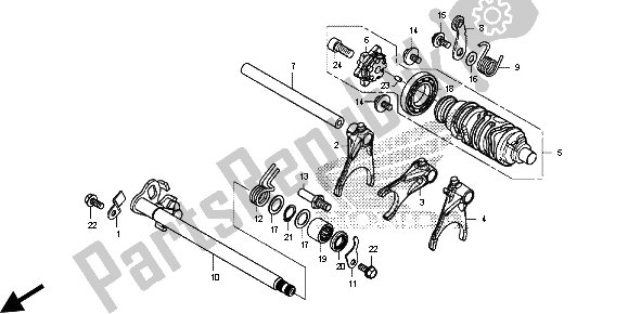 All parts for the Gearshift Drum of the Honda CB 500F 2013