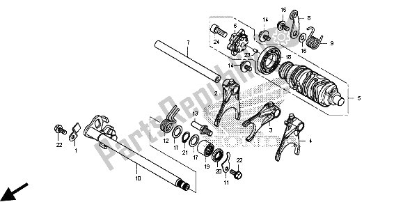 All parts for the Gearshift Drum of the Honda CB 500F 2013