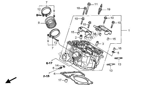 Toutes les pièces pour le Culasse (arrière) du Honda VTR 1000F 2001