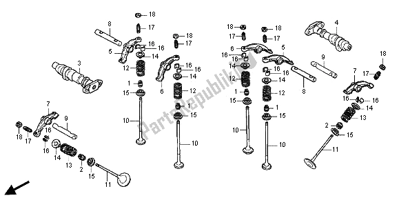 All parts for the Camshaft Valve of the Honda VT 750 CS 2012