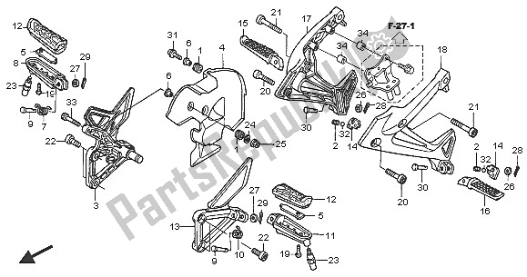 Toutes les pièces pour le étape du Honda VFR 800A 2005