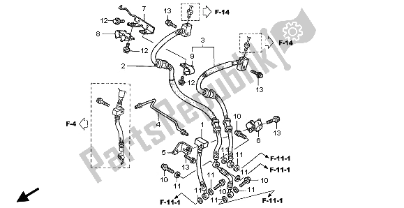 All parts for the Front Brake Hose of the Honda VFR 800 2002