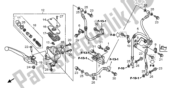 Todas las partes para Fr. Cilindro Maestro De Frenos (abs) de Honda NT 700 VA 2009