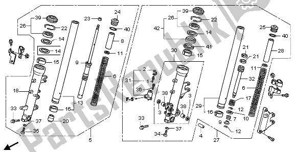 Wszystkie części do Przedni Widelec Honda GL 1800 2007