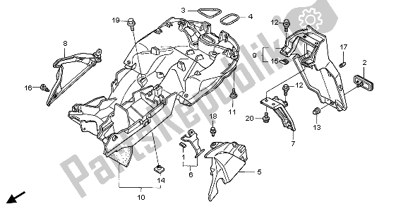 Toutes les pièces pour le Garde-boue Arrière du Honda VFR 800 2007