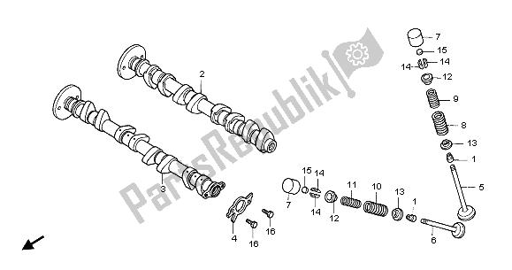 All parts for the Camshaft & Valve of the Honda CBR 600 RR 2003