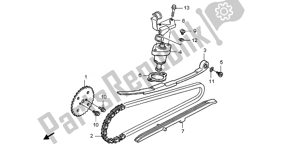 All parts for the Cam Chain & Tensioner of the Honda PES 125R 2011