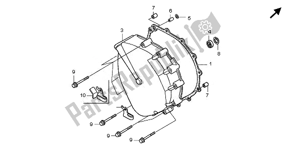 All parts for the Clutch Cover of the Honda GL 1800 2008