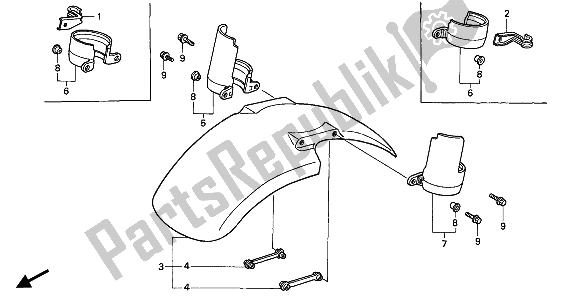 All parts for the Front Fender of the Honda CBR 900 RR 1994