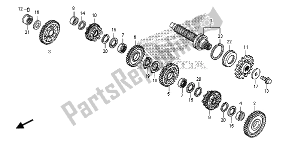 Tutte le parti per il Trasmissione (contralbero) del Honda NC 700D 2013