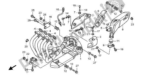 All parts for the Exhaust Muffler of the Honda CB 600F Hornet 2009