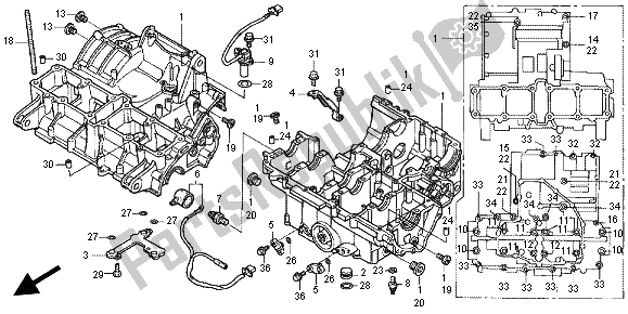 Todas las partes para Caja Del Cigüeñal de Honda CB 1300X4 1997