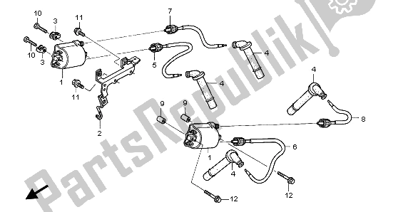 All parts for the Ignition Coil of the Honda ST 1300A 2003