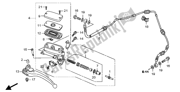 All parts for the Clutch Master Cylinder of the Honda CB 1300A 2007