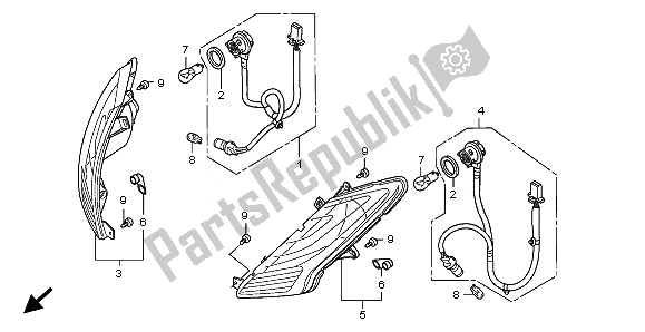 Alle onderdelen voor de Winker van de Honda SH 150 2010