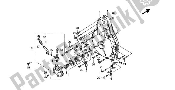 Tutte le parti per il Coperchio Frizione del Honda GL 1500 1988