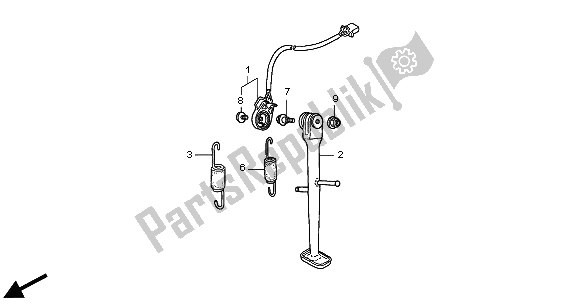 Tutte le parti per il In Piedi del Honda CB 900F Hornet 2004
