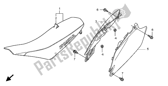 Tutte le parti per il Sedile E Copertura Laterale del Honda CRF 450R 2009