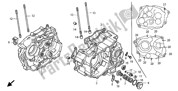 All parts for the Crankcase of the Honda XLR 125R 1998