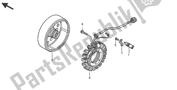 Todas las partes para Generador de Honda TRX 400 FA Fourtrax Rancher AT 2005