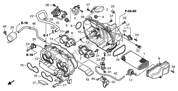 Alle onderdelen voor de Luchtfilter van de Honda CBF 1000 FT 2011