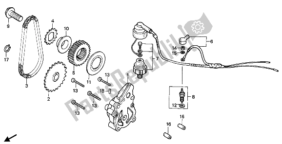 Tutte le parti per il Pompa Dell'olio del Honda CB 450S 1988