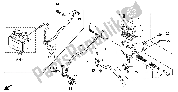 Wszystkie części do G?ówny Cylinder Hamulca Tylnego Honda FJS 400D 2009