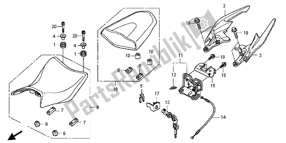 Wszystkie części do Siedzenie Honda CBR 125 RS 2013