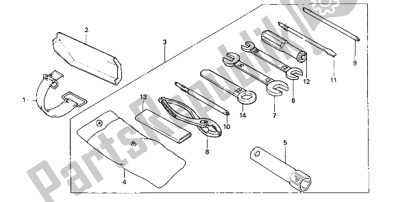 Todas las partes para Herramientas de Honda MTX 200 RW 1985