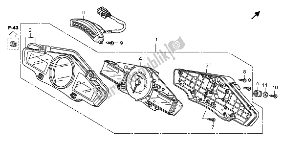 All parts for the Meter (kmh) of the Honda CBF 1000 FT 2011