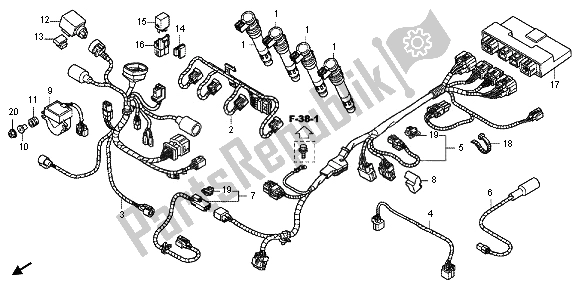 Todas las partes para Sub Arnés de Honda CBR 1000 RA 2012