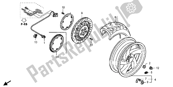 All parts for the Rear Wheel of the Honda GL 1800 2013